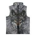 thumbnail image 4 of Uorisanigo Unisex Kids Fleece Vest Fuzzy Girls Boys Sleeveless Gray Wolf Print Jacket Fall Winter Warm Outwear Full-Zip Jacket Vest Trendy Clothes Stand Collar Outwear, 4 of 7