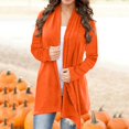 thumbnail image 2 of yocbz Crochet Cardigans for Women Womens Deep V Neck Fitted Sweaters Cropped Ribbed Knit Long Sleeve Cardigans Cute Going Out Tops Orange,Size for L, 2 of 4