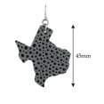 thumbnail image 3 of Women's Faux Leather Texas State Shape Dangle Pierced Earrings, Dotted Gray, 3 of 3