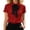 Red#9527, variant on Womens Short Sleeve Tshirts Ruffled Lapel Solid Color T-Shirts Bowtie Summer Tee Tops for Women