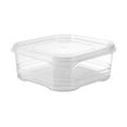 thumbnail image 2 of Organizador de refrigerador apilable de plástico transparente para almacenar alimentos, apto para despensa, congelador, refrigerador, gabinete, encimera de cocina, almacenamiento de verduras, 2 of 8