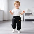 thumbnail image 2 of Toddler 3-4 Years Boys Cargo Joggers Pants Drawstring Jogging Pants Elastic Waist Trousers 6-12 Months 12-24 Months 2T 3T 4T 5T 6T 7T 8T 9T Children Black School Uniform Pants, 2 of 8