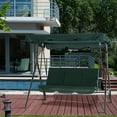thumbnail image 2 of Mcombo 3-Person Outdoor Patio Swing Chair, Convertible Canopy Hanging Swing, Removable Cushions, 4003 (Green), 2 of 6