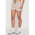 thumbnail image 4 of Womens Fleece Lined Plaid Mini Skirt with Belt, 4 of 5