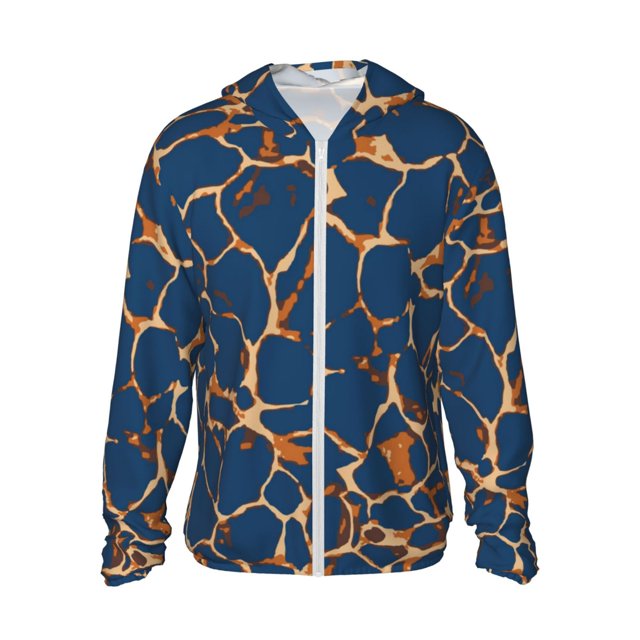 Fotbe Giraffe Skin Chaqueta con Protección Solar UPF 50+ para Hombre y Mujer, Camisa con Capucha y Bolsillos-3X-Large