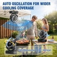 thumbnail image 5 of Rechargeable Solar Fan, Solar Camping Fan with LED Lantern, Portable Fan with Solar Panel, Battery Operated Powered Outdoor Tent Fans for Picnic, Barbecue, Fishing, Travel, 5 of 8