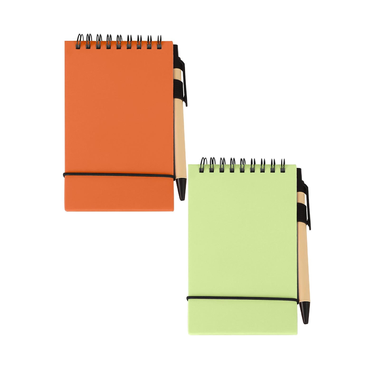 VKLU 2 Piece Multicolor Eco-Friendly Notepad Set with Pens, Bulk Flip-Up Memo Pads for Academic Supplies & Office Teams