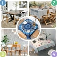 thumbnail image 4 of Blue White Tie Dye Spiral Pattern Square Tablecloth,Waterproof Square Table Cover,Wipeable Spillproof Washable Table Cover for Home Kitchen Party Decor 42"X42"(107x107cm), 4 of 6