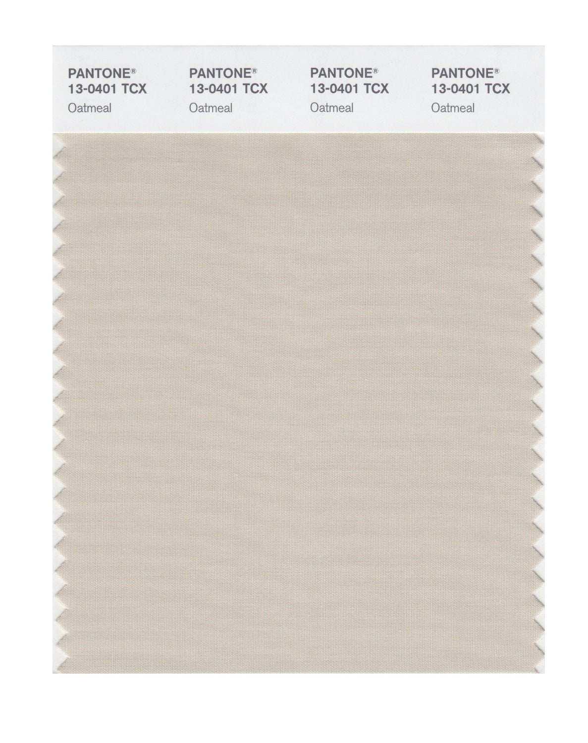 Pantone Cotton Swatch 130401 Oatmeal
