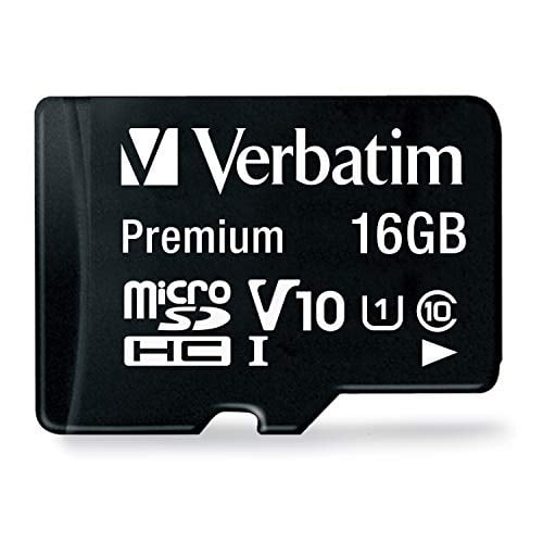Verbatim 16GB Premium microSDHC Memory Card with Adapter, UHSI V10 U1