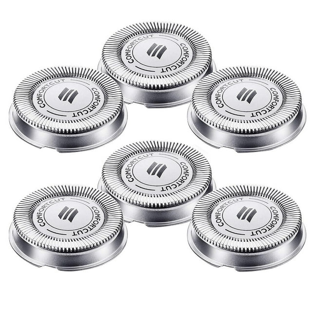 braveheart 6 Pcs Tête de Rasoir Électrique Poils du Visage Têtes de Tondeuse à Barbe Accessoires de Réparation et d'Entretien Pièces de Rechange pour Philips
