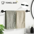 thumbnail image 2 of Matte Black 5 Piece Bathroom Hardware Set, SUS304 Stainless Steel Bath Towel Bar Set, 24 Inch Round Bathroom Accessories Kit Wall Mounted, 2 of 7