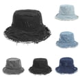 thumbnail image 2 of Gsakboxl Beach Hat Women's Retro Washed Denim Bucket Hat Cute Casual Fisherman Hat Soft Breathable Sun Hat for Beach & Daily Wear, 2 of 8
