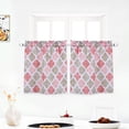 thumbnail image 3 of Volkmi 25CM 2Pcs Morocco Print Polyester Cotton Kitchen Tiers Room-Darkening Rod Pocket Small Window Curtain Set (orange), 3 of 4