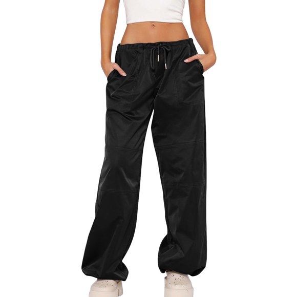 Cargo Sweatpants for Women Low Rise Baggy Wide Leg Pants 2023 Summer Track Trousers Elastic Waist Joggers Streetwear