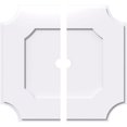 thumbnail image 1 of Ekena Millwork CMP34LE2-03000 34 Po OD x 3 Po ID Carré Locke Architecture Grade Médaillon de Plafond Contemporain PVC - 2 Pièces, 1 of 4
