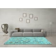 thumbnail image 3 of Ahgly Company Indoor Square Southwestern Light Blue Country Area Rugs, 7' Square, 3 of 4