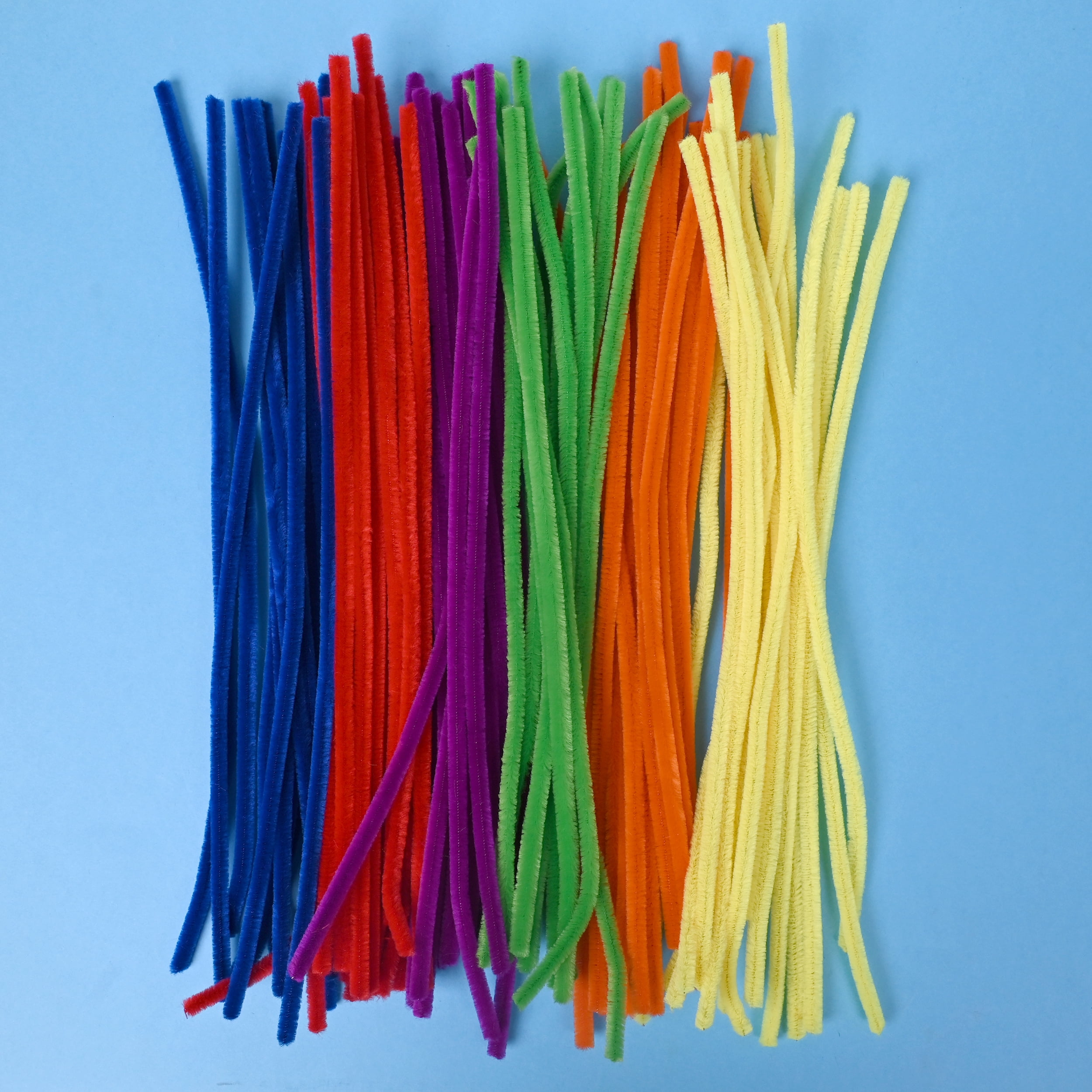 Hello Hobby Rainbow Multicolor Chenille Fuzzy Sticks, 100 Count for Kids Crafts and DIY Projects