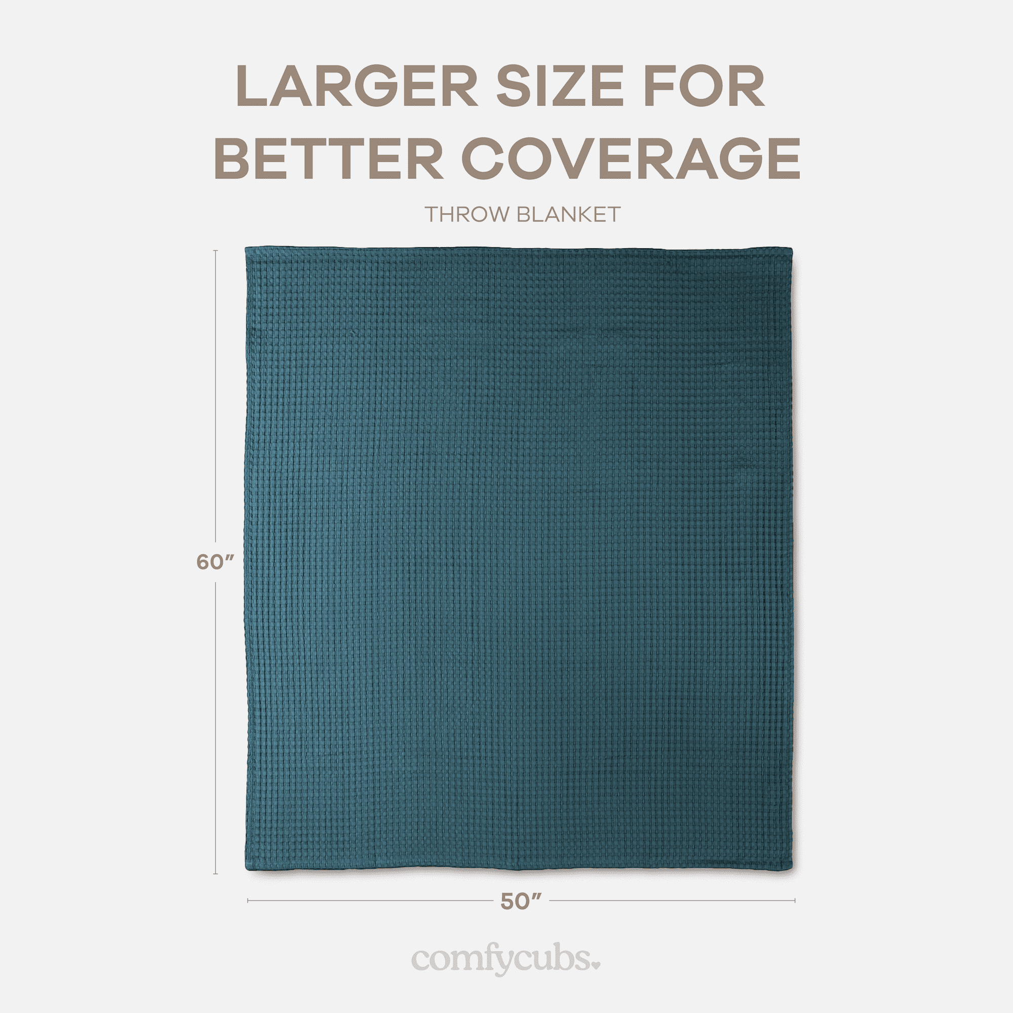 Comfy Cubs 100% Cotton Waffle Weave Blanket - Soft Lightweight Blankets (Neptune, 50" X 60")