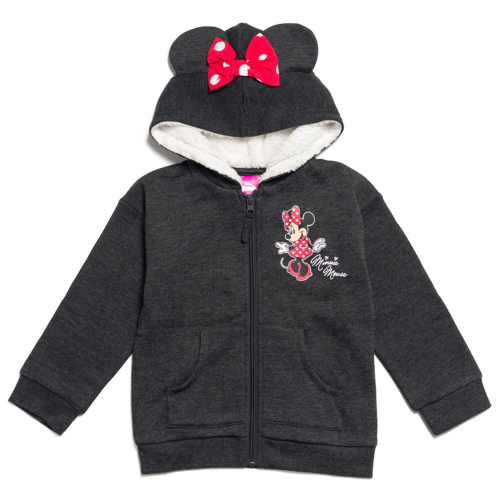 Disney Minnie Mouse Little Boy Girl Kids Fleece Zip Up Hoodie