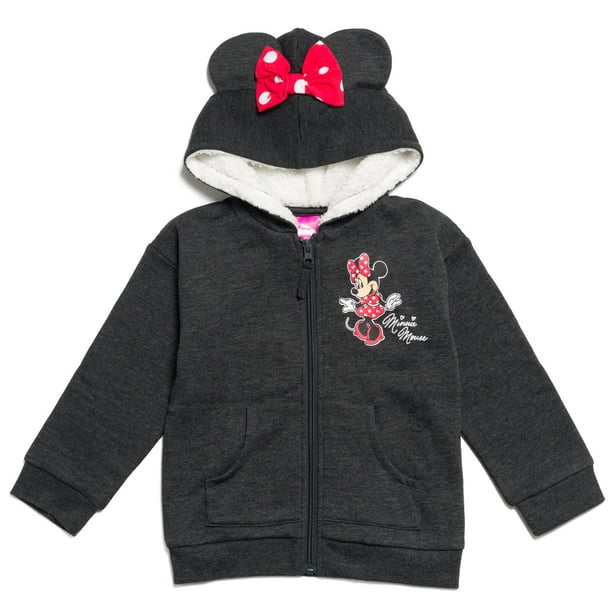 Disney Minnie Mouse Little Boy Girl Kids Fleece Zip Up Hoodie - Walmart.com
