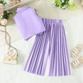 thumbnail image 7 of Purple Girls 2 Piece Outfit Set: Sleeveless Vest & Pleated Wide Leg Pants, Kids to Kids Party & Dressy Casual Clothes,Size 6-7T, 7 of 7