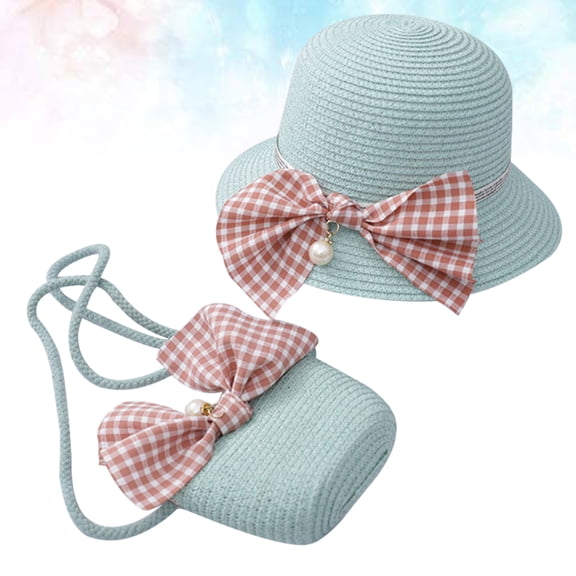 MUSEYA 1 Set Kids Farmer Hat For Girls In Mint With Sun Protection