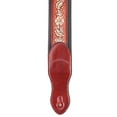 thumbnail image 6 of Walker & Williams KB-02-RB Dark Bourbon Red Carving Leather Padded Guitar Strap With Floral Skull & Cross, 6 of 8