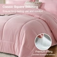 thumbnail image 4 of Flymme King Size Pink Comforter Sets 7 Pieces Bed in a Bag King Bed Set Modern Lightweight All Seasons Complete Pink Bedding Set for Bedroom, 4 of 8