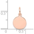 thumbnail image 4 of 14K Rose Gold Plain .011 Gauge Circular Engraveable Disc Charm (16 X 10) Made In United States xrm134/11, 4 of 5
