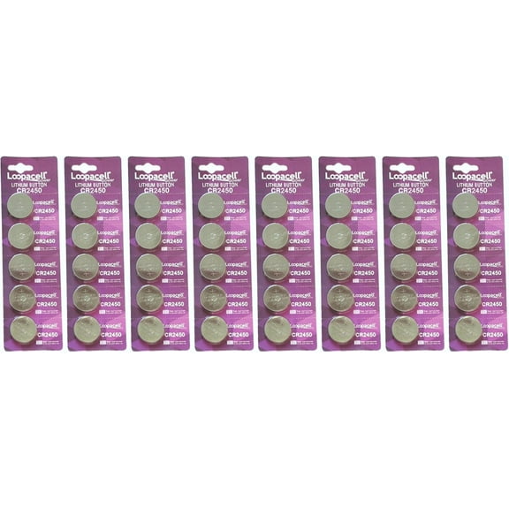 40 Genuine Loopacell CR2450 3v Lithium 2450 Coin Batteries Freshly Packed by Loopacell