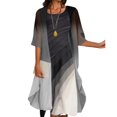 thumbnail image 2 of 2 Pcs/Set Women Coat Dress Set Contrast Color Thin See-through Mesh Pleated Gradient Shawl Dress Set Banquet Clothes, 2 of 13