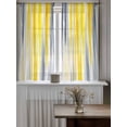 thumbnail image 4 of Yellow Gray White Curtains 54 Inch Length, Sheer Curtains for Bedroom Living Room Window Farmhouse Gradient Abstract Art Rod Pocket Voile Drapes Kitchen Curtains Small Half Window 52"x54" 2 Panels, 4 of 6