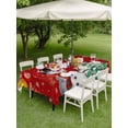thumbnail image 3 of Outdoor Tablecloth with Umbrella Hole and Zipper, Red Snowman Christmas Rectangle Table Cloth 54x80 Inch Waterproof Tablecloth, Xmas Tree Ball Snowflake Winter Picnic Table Cover for Patio Camping, 3 of 7