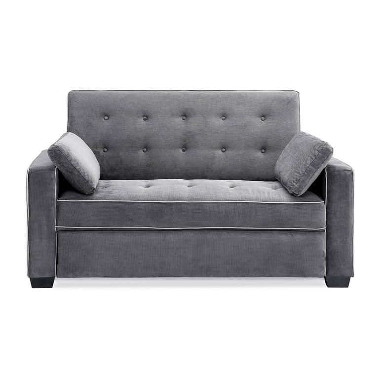 Lifestyle solutions monroe convertible full loveseat in grey fabric deals