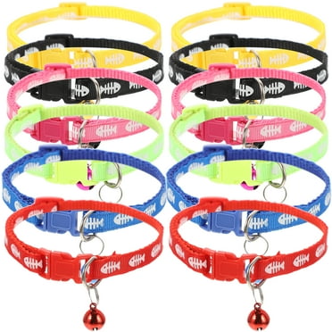 12Pcs Dog Collar Pet Kitten Neck Collar Adjustable Pet Dog Collar Decorative Cat Collar with Bell