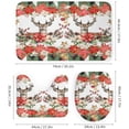 thumbnail image 3 of Merry Christmas Deer 4 Pieces Shower Curtain Set,Winter New Year Xmas Bells Tree Snowflakes Non-Slip Rugs Toilet Lid Cover Bath Mat and Bathroom Curtain, 3 of 8