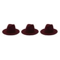 thumbnail image 2 of Qarigey Sombreros con hebilla de cinturón Invierno Moda Sólido Elegante Gorras de ala ancha Cálido Lana Hombres Boda al aire libre Vino rojo Type1 NO1, 2 of 6