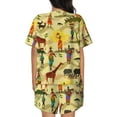 thumbnail image 3 of Naloa Ethnic African Women's Short-Sleeved Pajama Set, Loungewear, Summer pajamas, Breathable Cozy - XX-Large, 3 of 9
