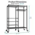 thumbnail image 5 of VIPEK R4C Rolling Garment Rack 6 Tiers Adjustable Heavy Duty Wire Shelving Portable Clothes Rack with Lockable Wheels, Black Metal Clothing Rack with Grey Upgraded Polyester Cover, Max Load 620lbs, 5 of 12
