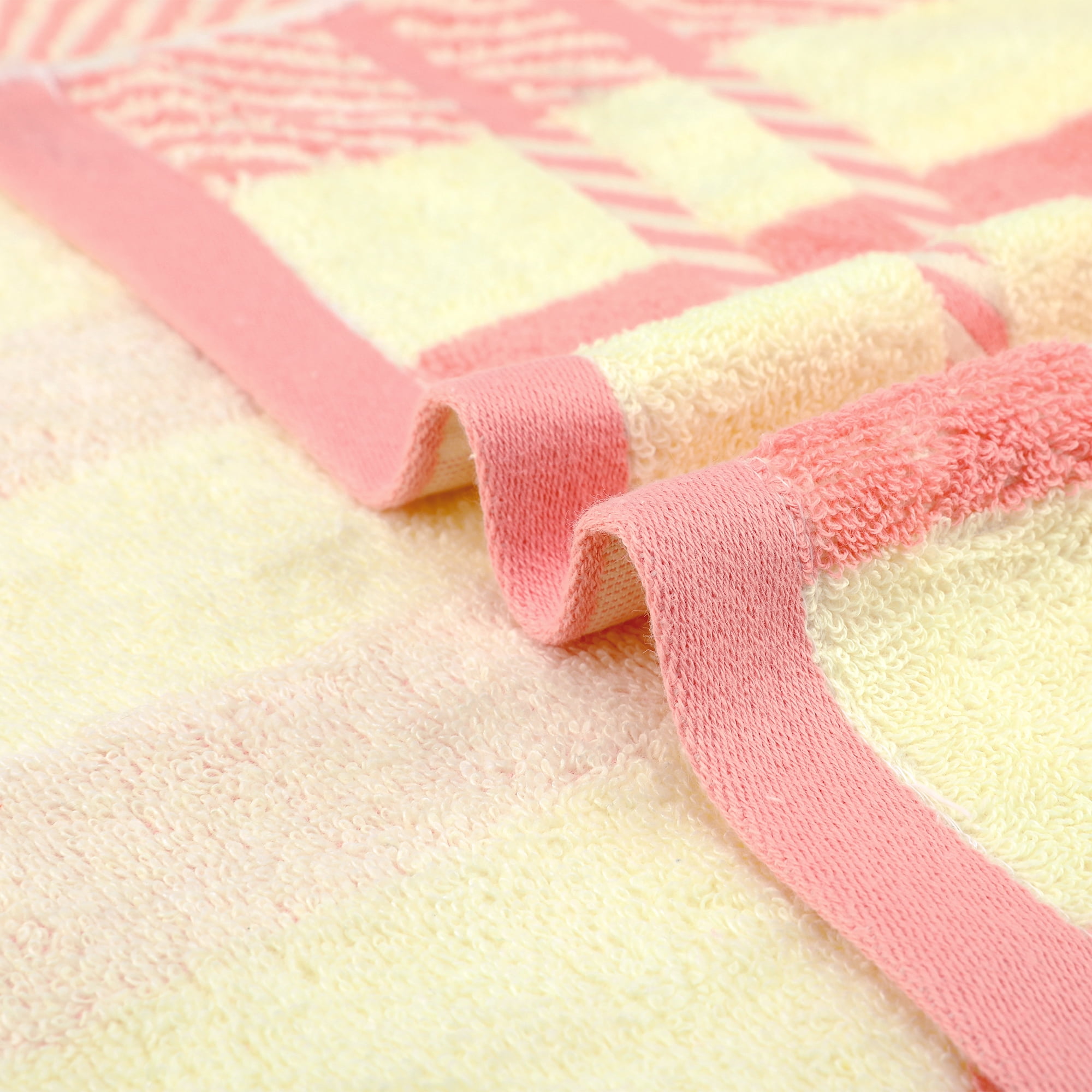 Unique Bargains Striped Decorative Absorbent Soft Bathroom Towel Pink 4 Pcs