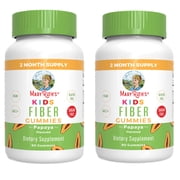 (2 pack) MaryRuth's Fiber Gummies for Kids Papaya Flavor Vegan Digestive Health Gluten-Free 60 Count