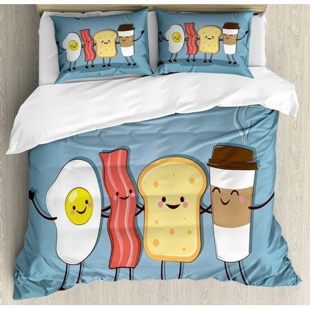 Bacon Duvet Cover Set Queen Size Cute Image Of An Egg Bacon Toast