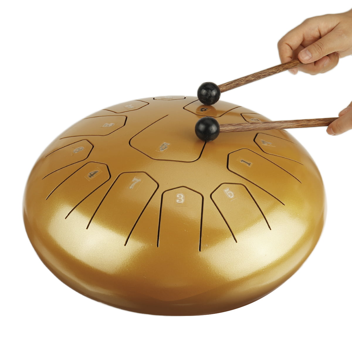 11 Notes Steel Tongue Drum Tank Chakra Drum with Padded Travel Bag Portable Handpan Drum 10, Black Finger Picks Percussion Instrument Mallets Music Book Sticker Drumsticks Bracket