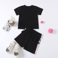 thumbnail image 2 of Vedolay Sets For Girls 2 Piece Girl Plaid Outfits Ruffled Sleeve Crop Top Shirts+ Short Clothes Set,Black 3-4 Years, 2 of 4