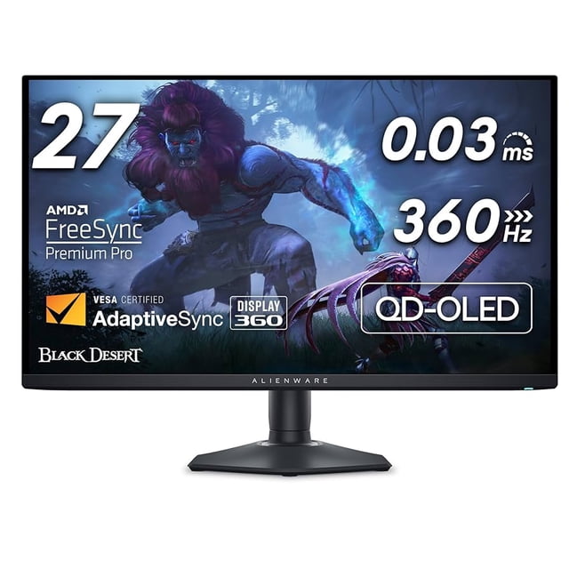 Refurbished (Excellent) - Dell Alienware AW2725DF OLED Gaming Monitor - 26.7-inch QHD (2560x1440) 360Hz 0.03Ms Display, AMD FreeSync Premium Pro, HDMI/DP/USB 3.2 Gen1