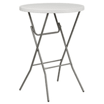 32'' Round Granite White Plastic Bar Height Folding Table - Plastic Folding Cocktail Table