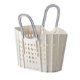thumbnail image 1 of Cesta de lavandería plegable de plástico multifunción con asas para el baño del hogar, color blanco, 1 of 12