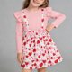thumbnail image 2 of Vestido de Manga Larga para Niñas Cuello Redondo con Estampado de Corazón Falda de Dos Piezas Vestido de Princesa de Moda para Niñas Pequeñas, 2 of 7