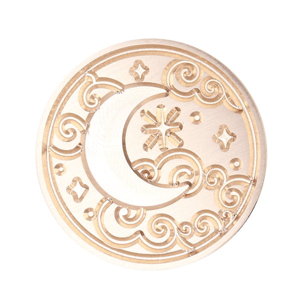 Kuymtek Sun Moon Stars Round Wax Seal Stamp Head Fire Paint para Invitaciones (RYX25)